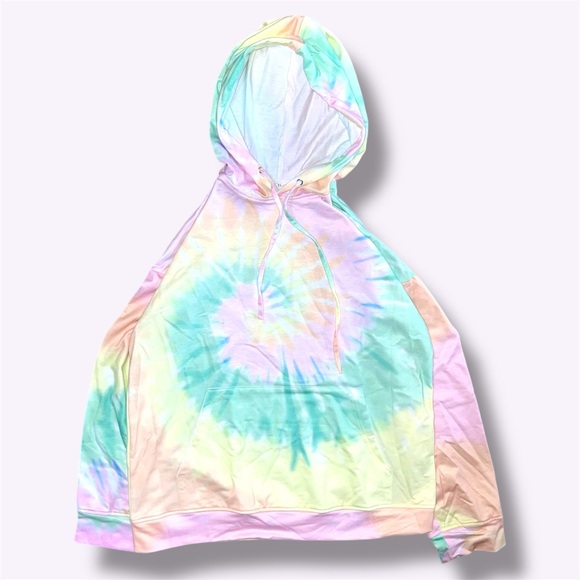 Lightweight Colorful Pastel Tie-Dye Hoodie XL - Picture 2 of 7